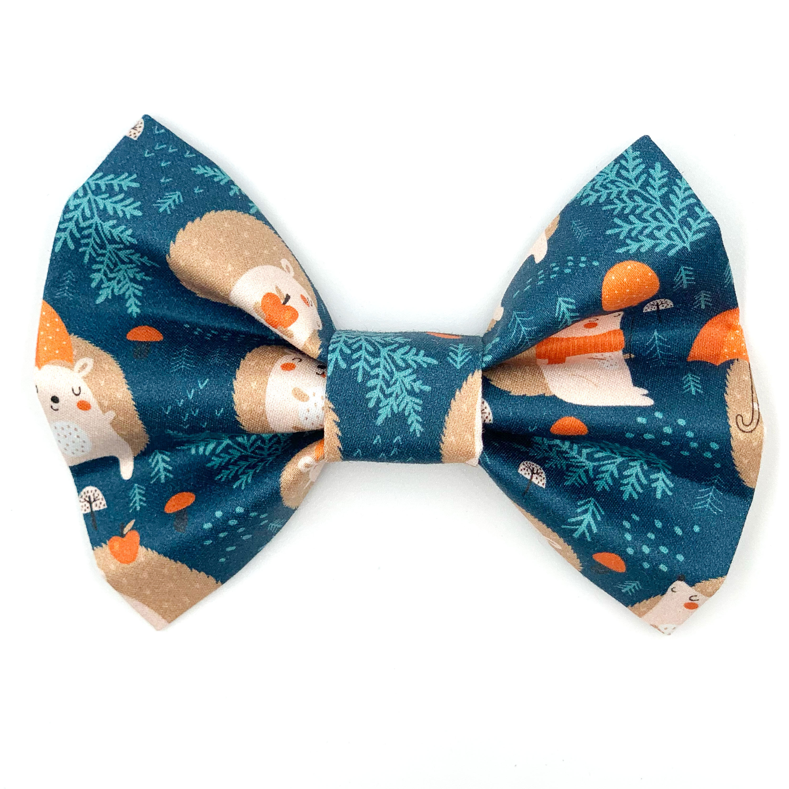 Bowtie "Autumn Hedgehugs" - Petrol Hedgehogs