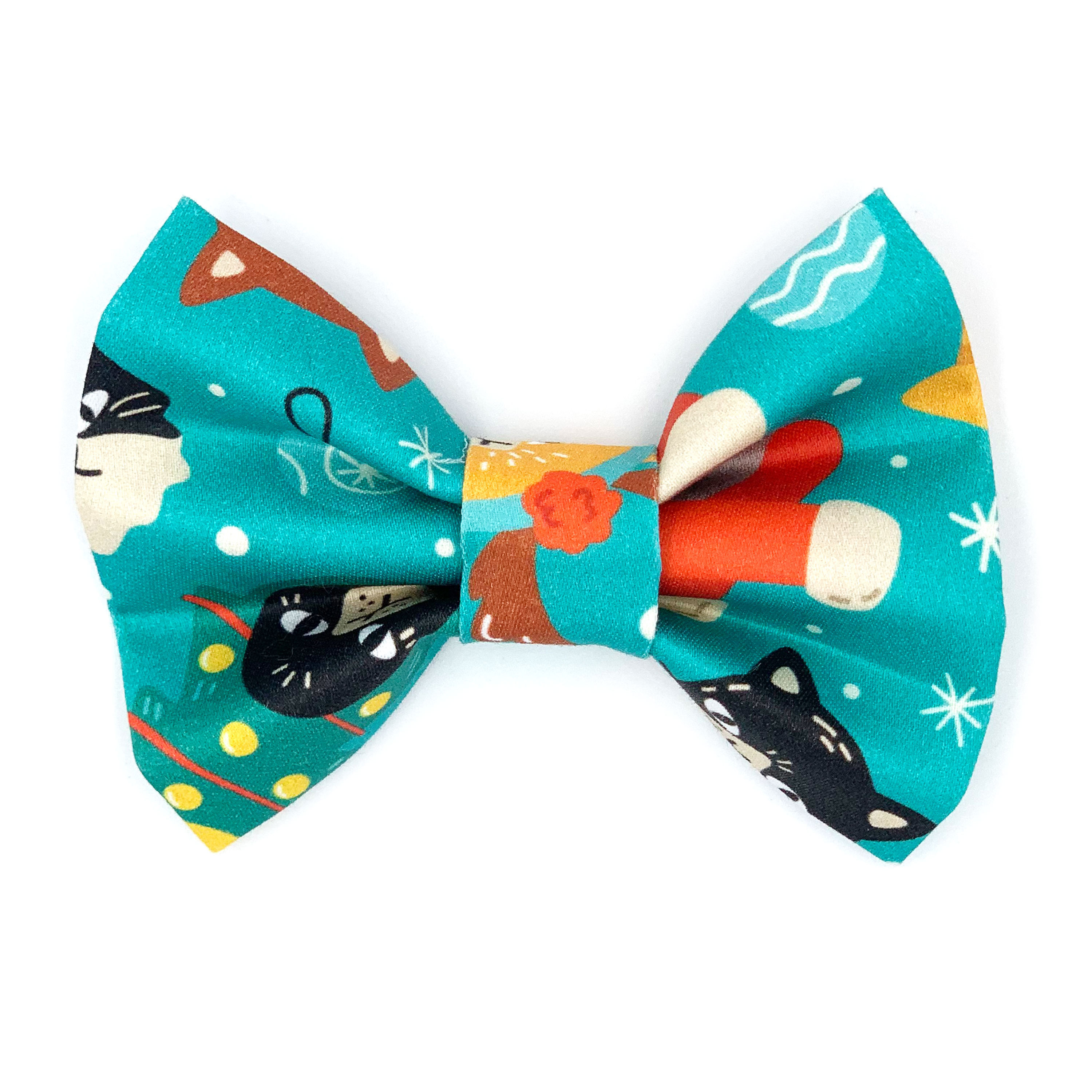 Bowtie "Jingle Cats" - Aqua Green