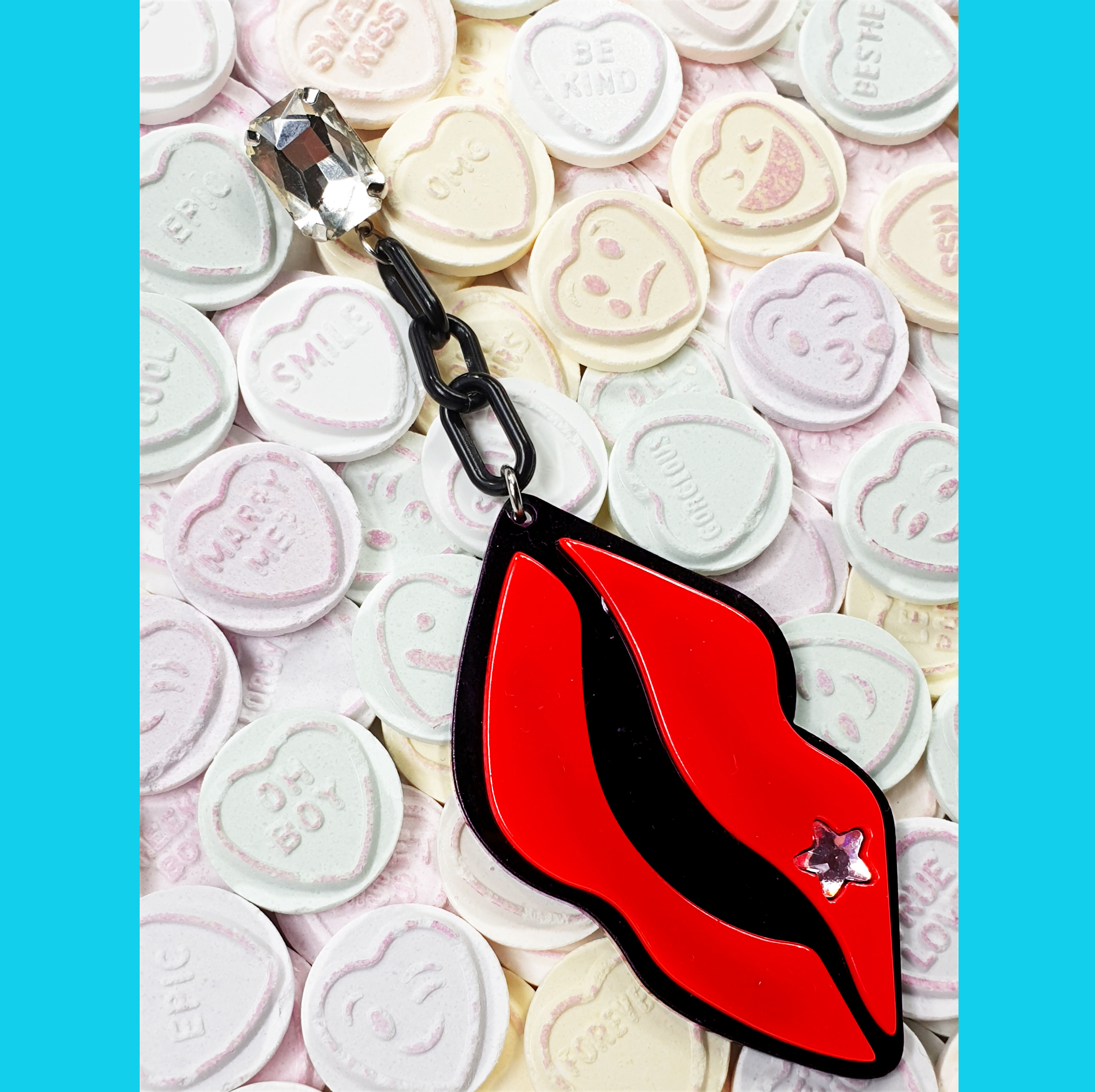 Boucles d'oreille Bouche +Etoile