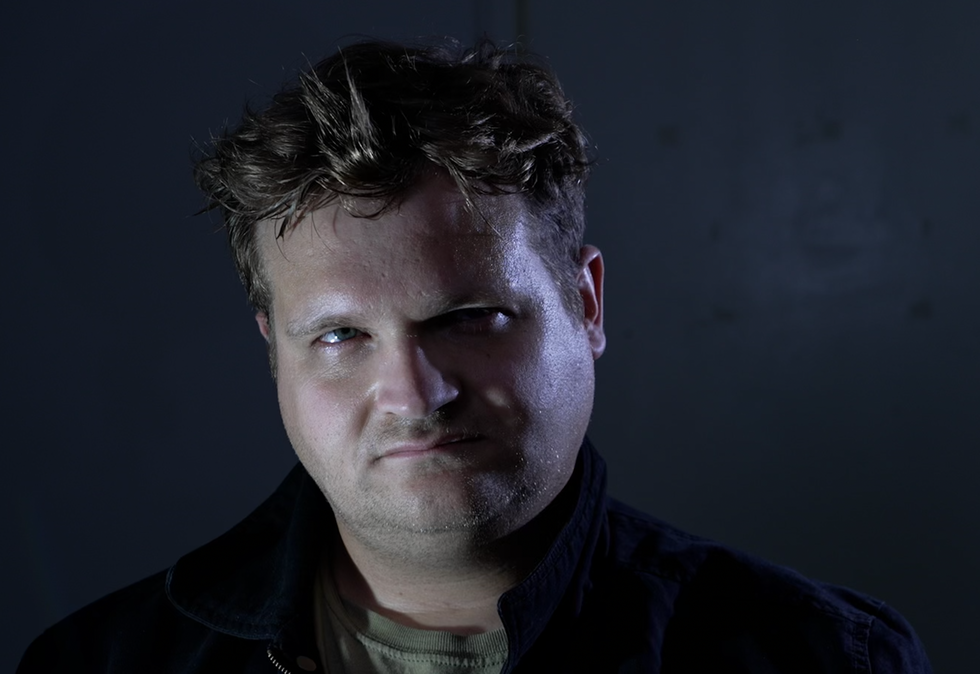 A suspenseful still of myself, Kyle Green.