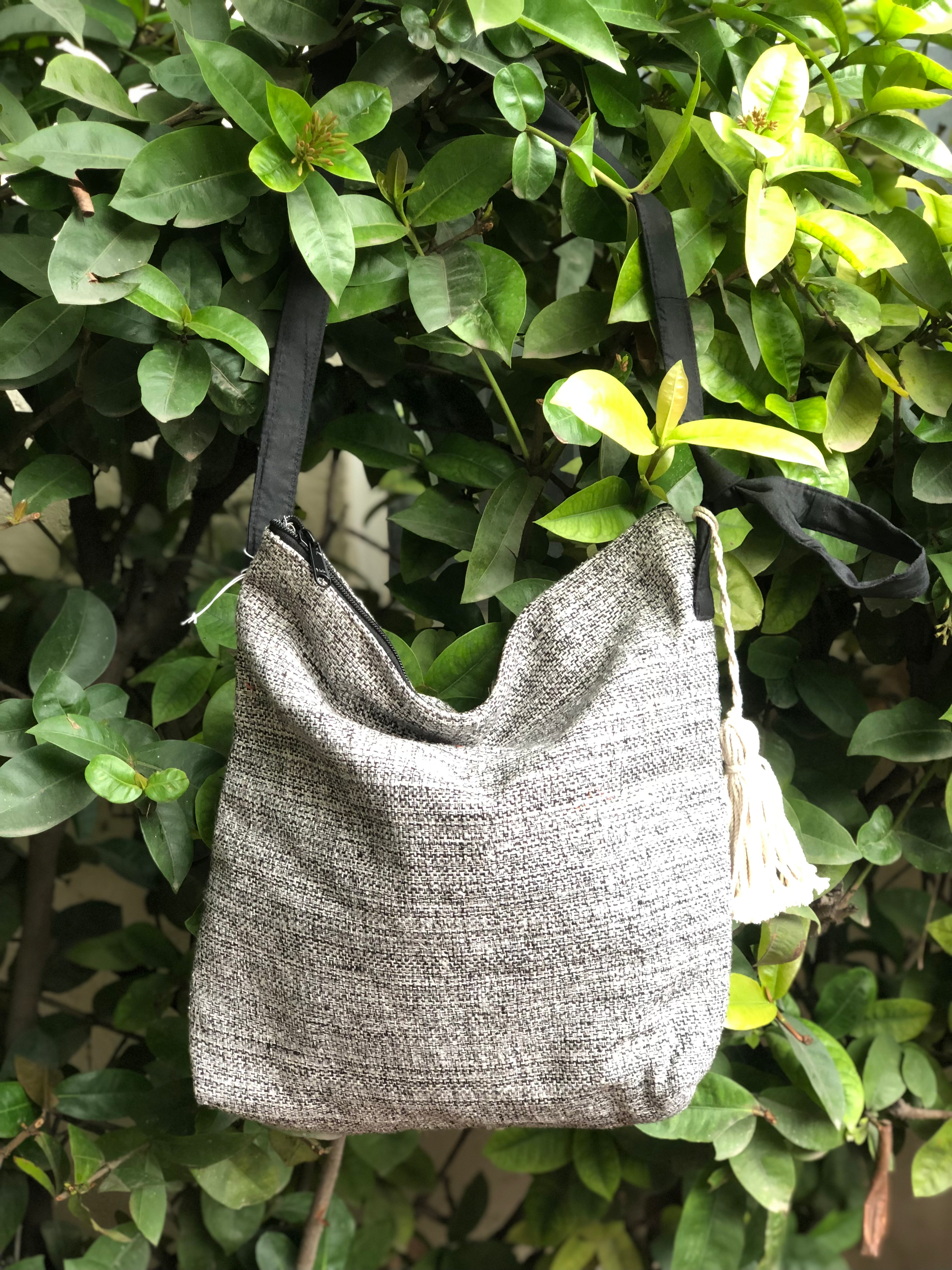 Grey Woven Handloom Tote
