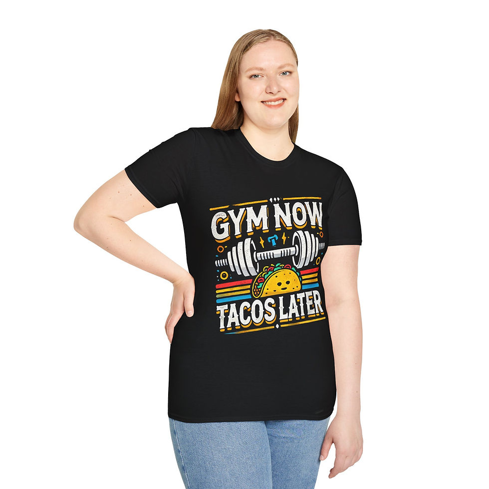 Fitness Foodie T-Shirt - Gym Now Tacos Later