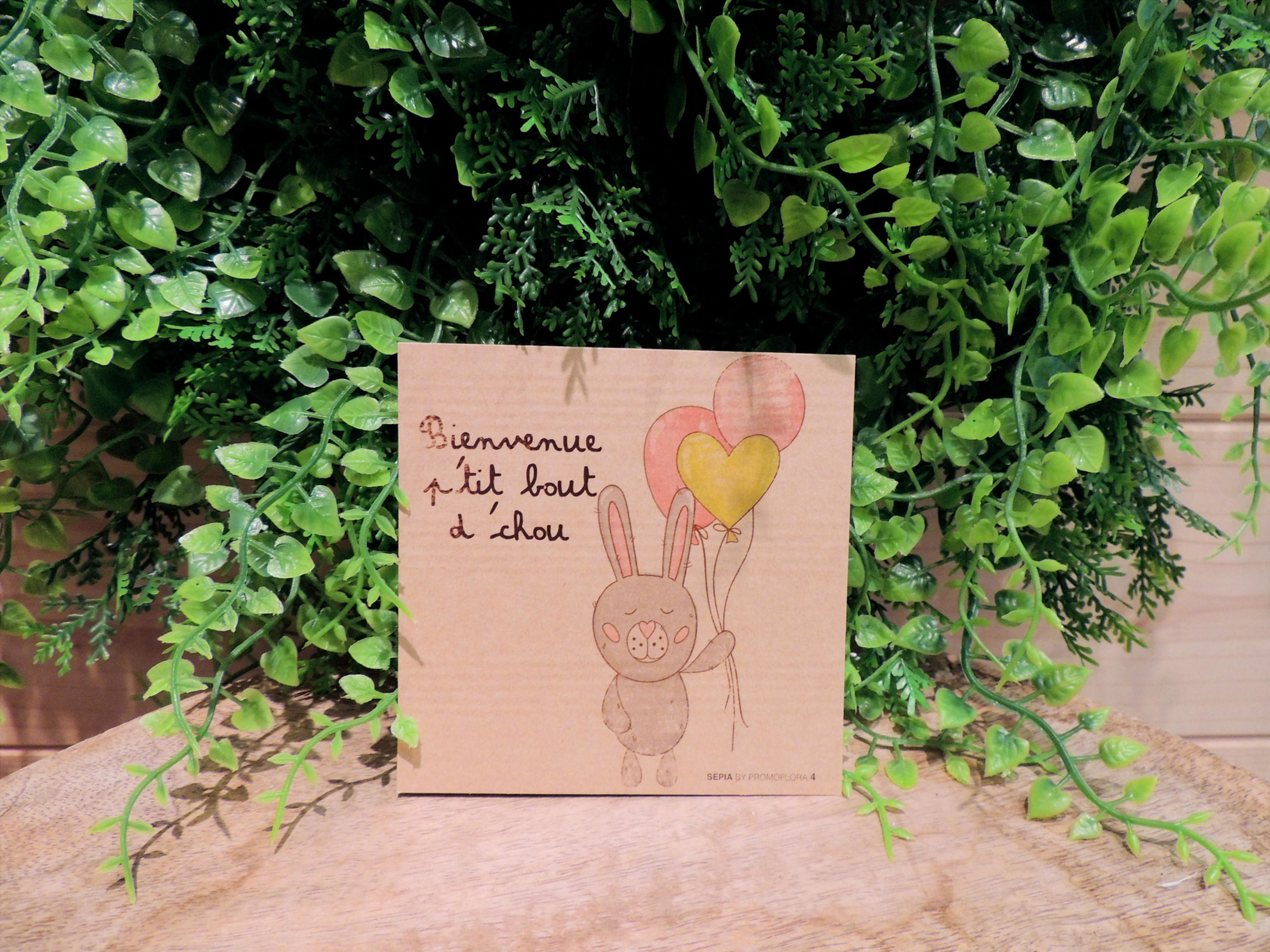 Carte message : "Bienvenue"