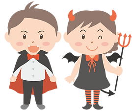 ハロウィンコスプレした幼児