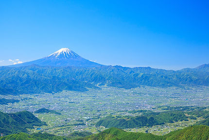 山梨県の富士山の見える風景
