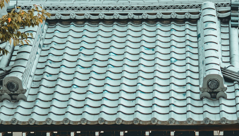 緑青のふいた屋根