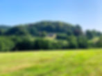 The thatched farmhouse with a wonderful view.