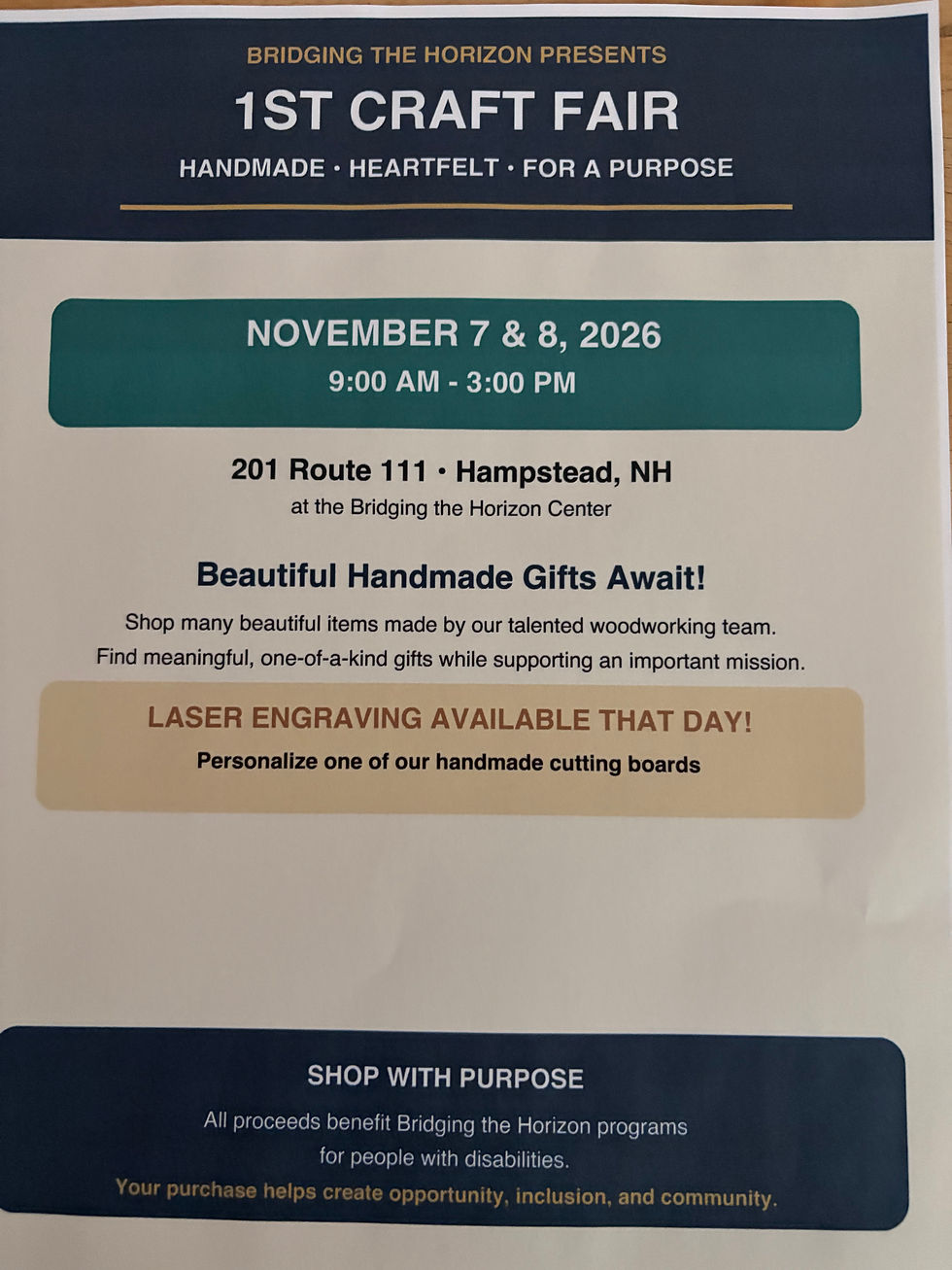 Bridging the Horizon Craft Fair