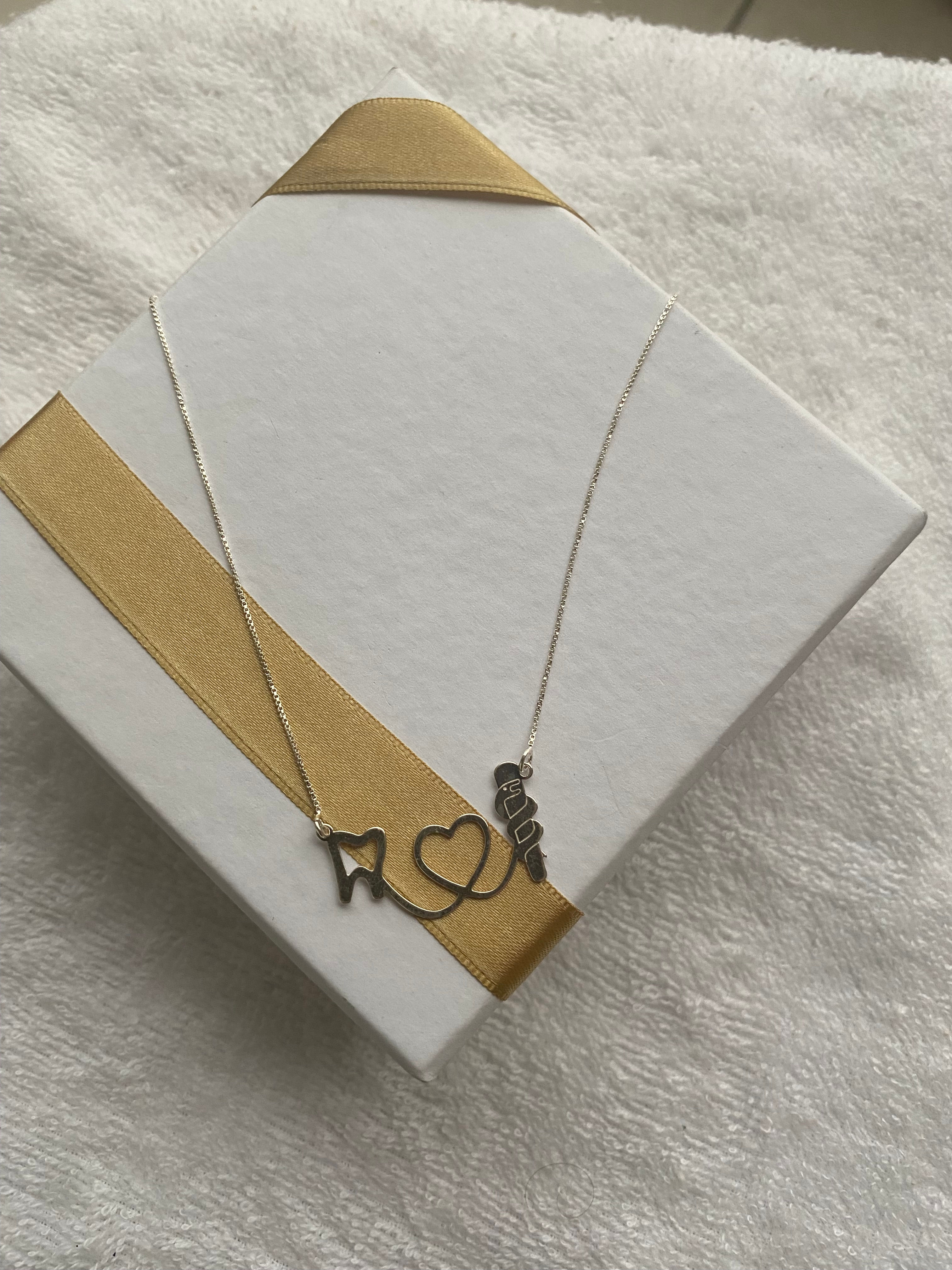 Colar Profissão Veterinária Prata 925