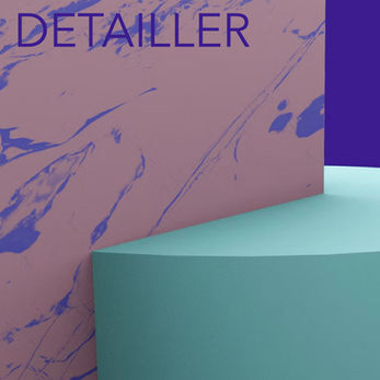 Assemblage de deux volumes géométriques simples verts et roses