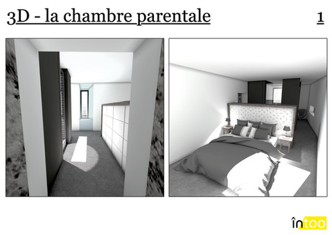 chambre parentale ouverte avec percées de lumière