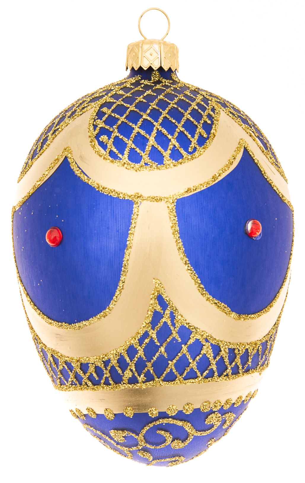 Jeweled Hand Made Faberge Style Glass Eggs Ornament Copper