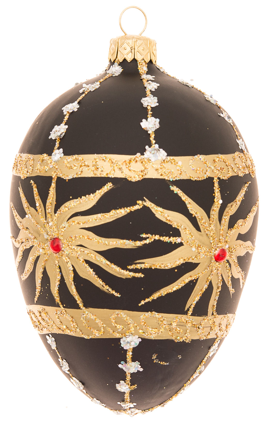 Jeweled Hand Made Faberge Style Glass Eggs Ornament Teal