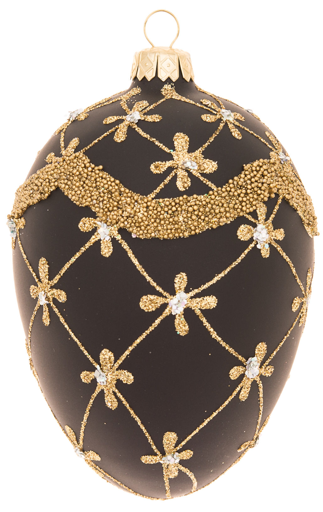 Jeweled Hand Made Faberge Style Glass Eggs Ornament Copper