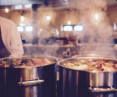 Food Cooking in Steaming Pots