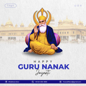 Guru Nanak Jayanti Free CDR File – Download | Guru Nanak Jayanti with Free Editable CDR Design | Guru Nanak Jayanti 2025 Design – Free CDR Template for Social Media