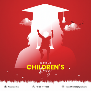 Children’s Day School Banner | Free Template Download | Children’s Day Creative Poster | Free Editable CDR File | Children’s Day Special Design | Free Editable Template