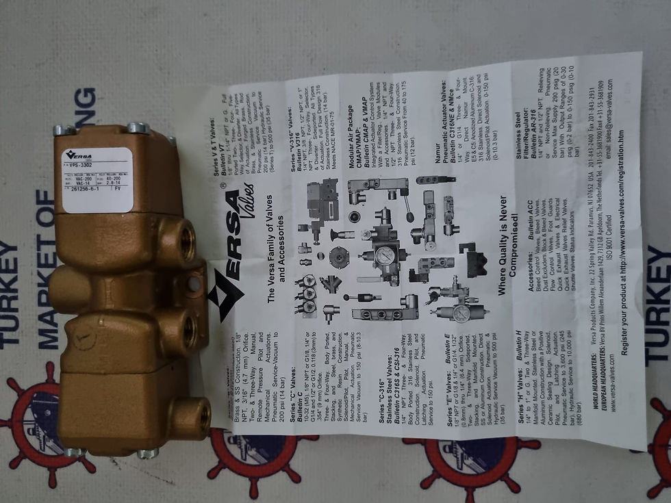 Küçük resim: VERSA VPS-3302 BRASS PNEUMATIC DIRECTIONAL CONTROL VALVE VALVE