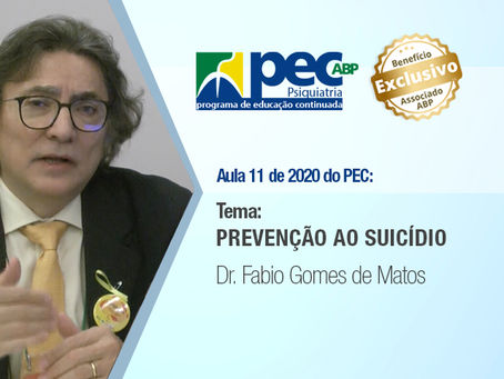 "Prevenção ao suicídio" é o tema da próxima aula do PEC/ABP