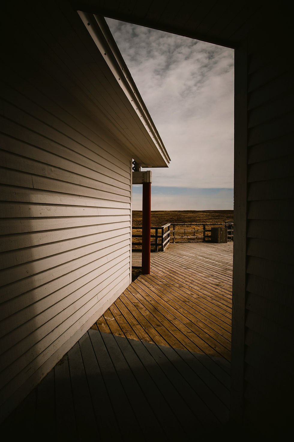 Wooden deck with a storage that blends in