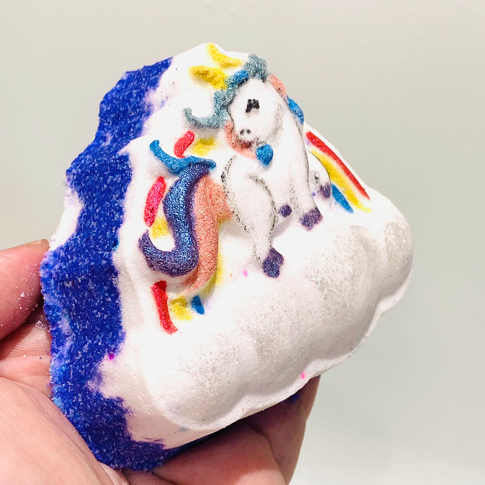 Thumbnail: Rainbow Unicorn on cloud Bath Bomb; Kid, gift, pony, gift idea, relax, Beautiful