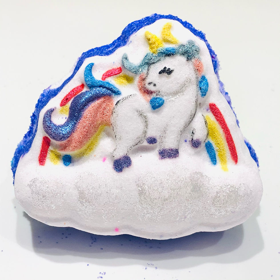 Thumbnail: Rainbow Unicorn on cloud Bath Bomb; Kid, gift, pony, gift idea, relax, Beautiful