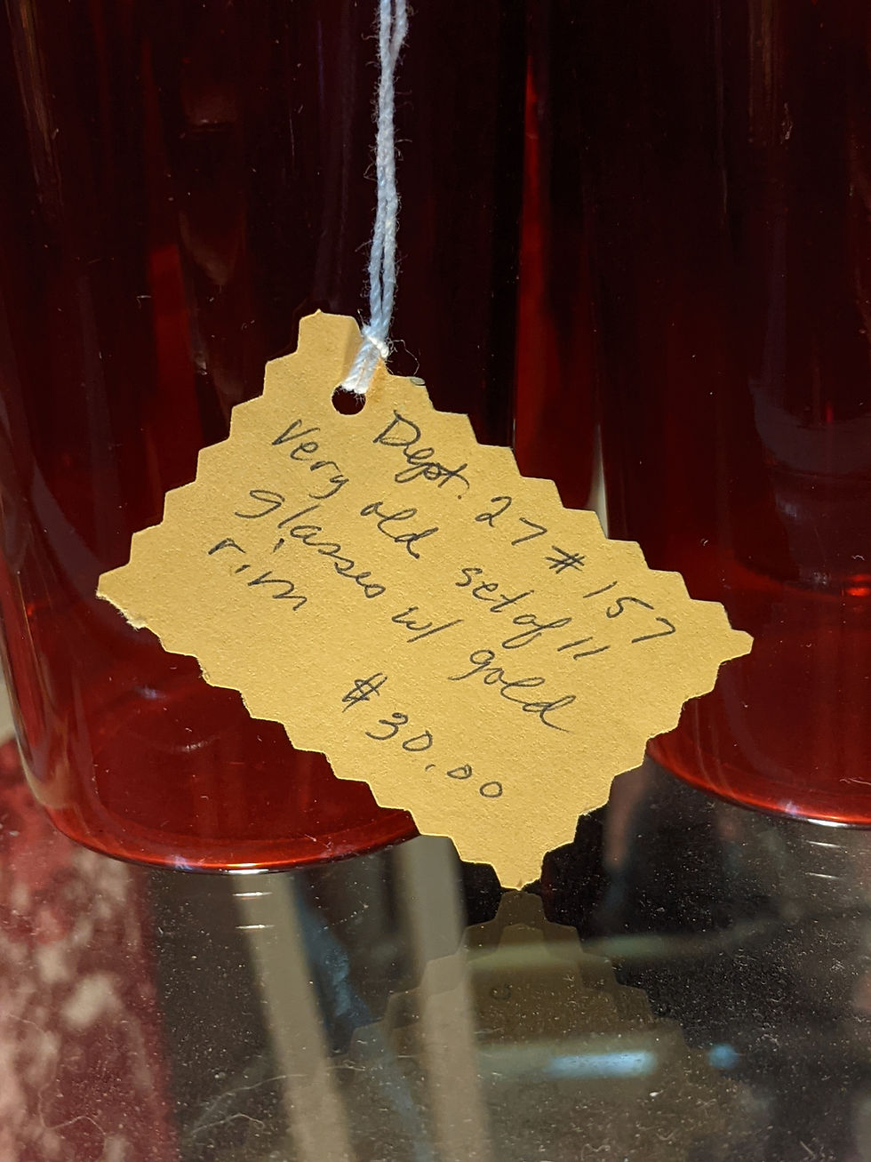 Thumbnail: Beautiful Red and Gold Vintage Drinkware Set