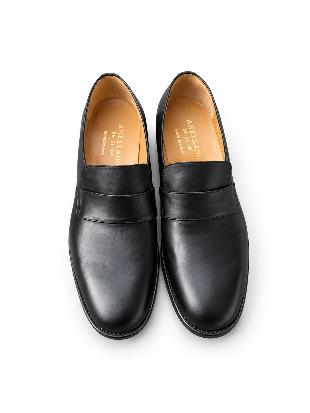Clerical Plain Strap Loafer in Black Calf Leather