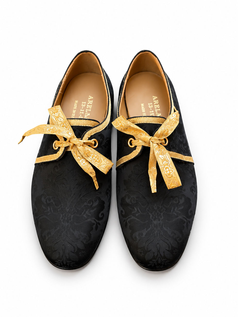 Miniatura: Pontifical Sandals in Black Damask Fabric