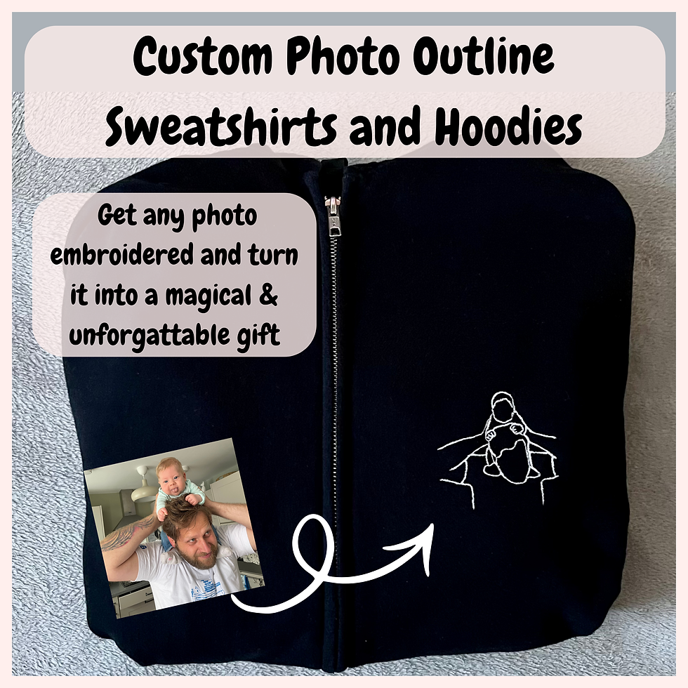 Personalised Embroidered Photo Outline Sweatshirts & Hoodies
