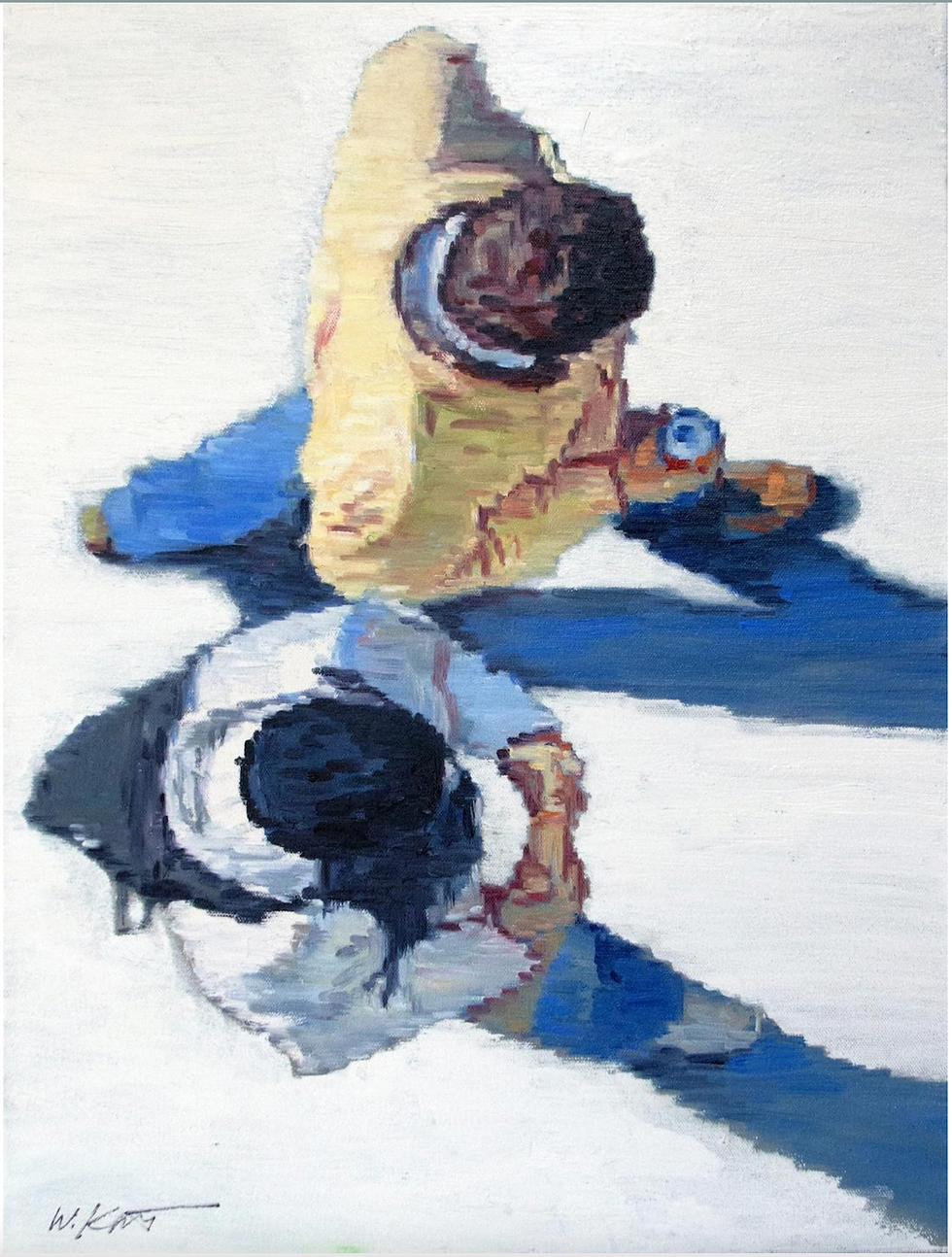 Warren Keating, Twin Shadows of a Fall Walk, 25 x 19, oil on canvas.