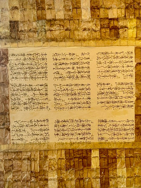 Teabag Tribute 36 x 36" Mixed Media by Ann Laser