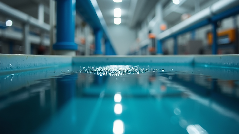 Close-up view of chemical dosing system in wastewater treatment