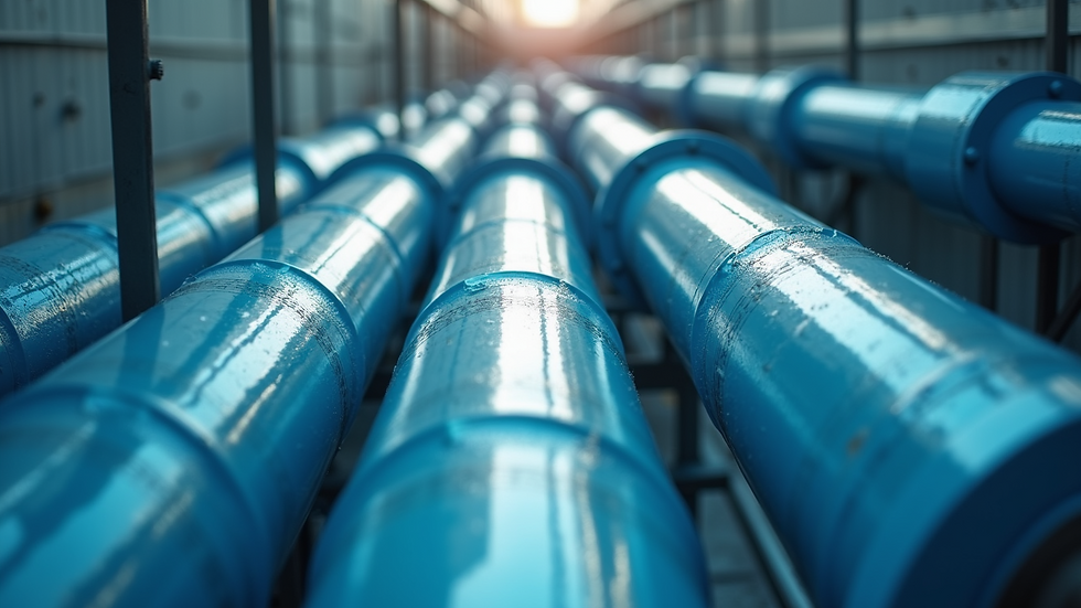 High angle view of membrane filtration units in a water treatment plant