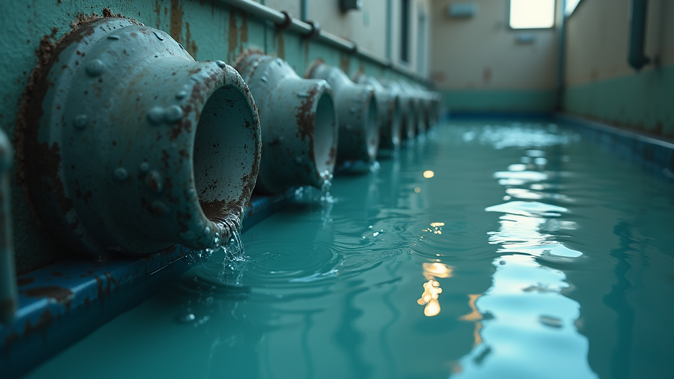 Close-up view of an aerobic treatment unit in a septic system