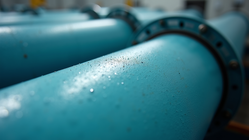Close-up view of membrane filtration units in a wastewater treatment facility