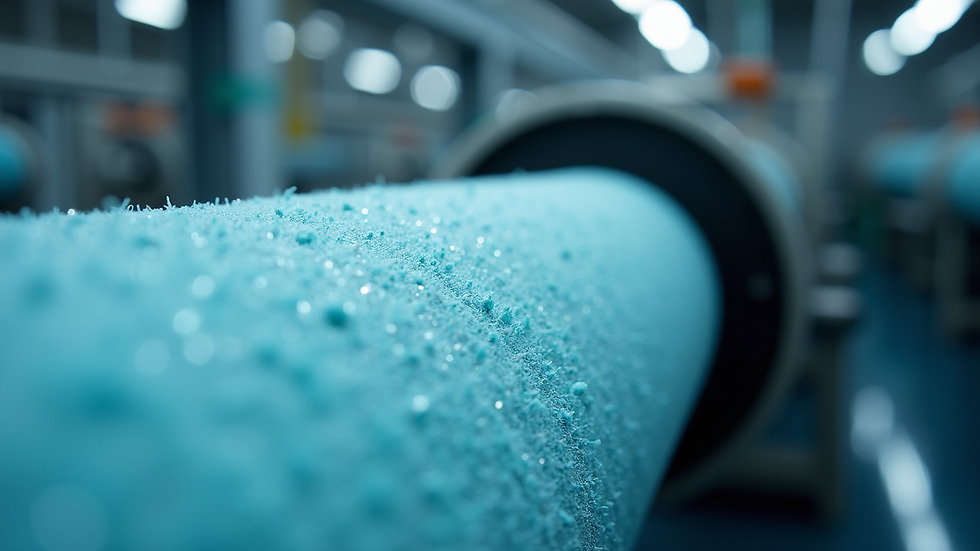Close-up view of membrane filtration system in industrial wastewater treatment