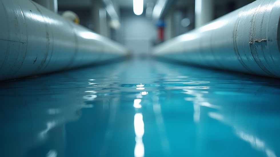 Close-up view of advanced membrane filtration system in a water treatment plant