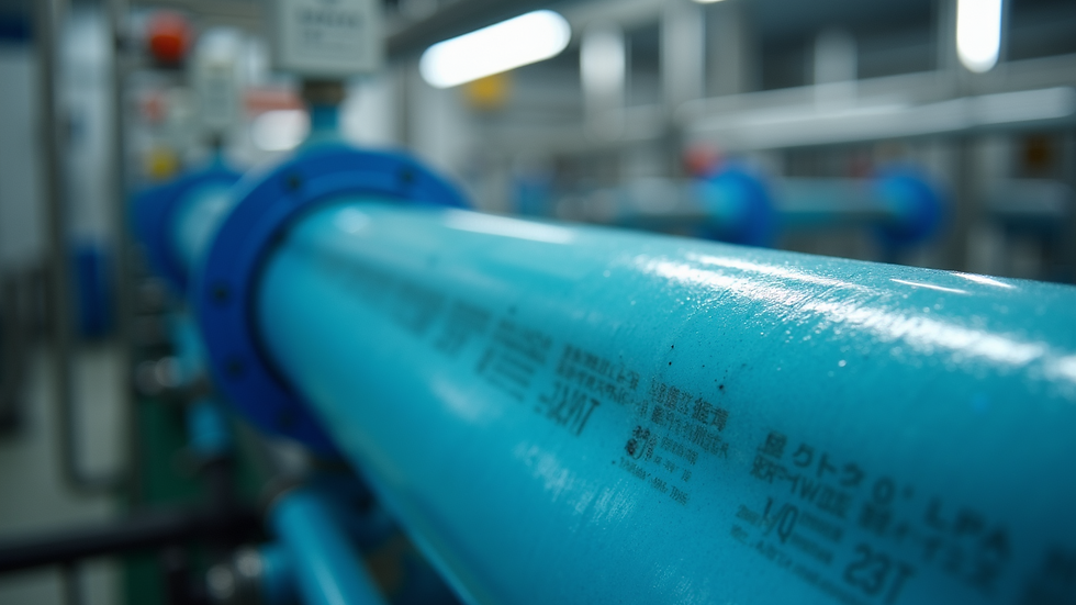 Close-up view of membrane filtration system in industrial water treatment