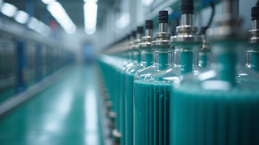 Close-up view of membrane bioreactor modules in a treatment facility