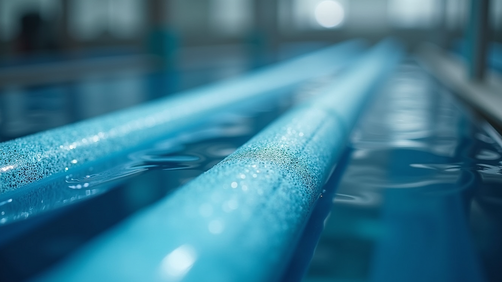 Close-up view of filtration membranes used in tertiary wastewater treatment