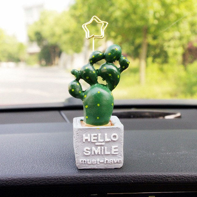 Car dashboard artificial plant