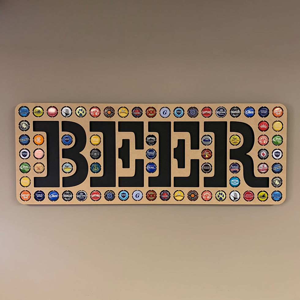 Thumbnail: Beer Cap Wall Art (Custom Text)