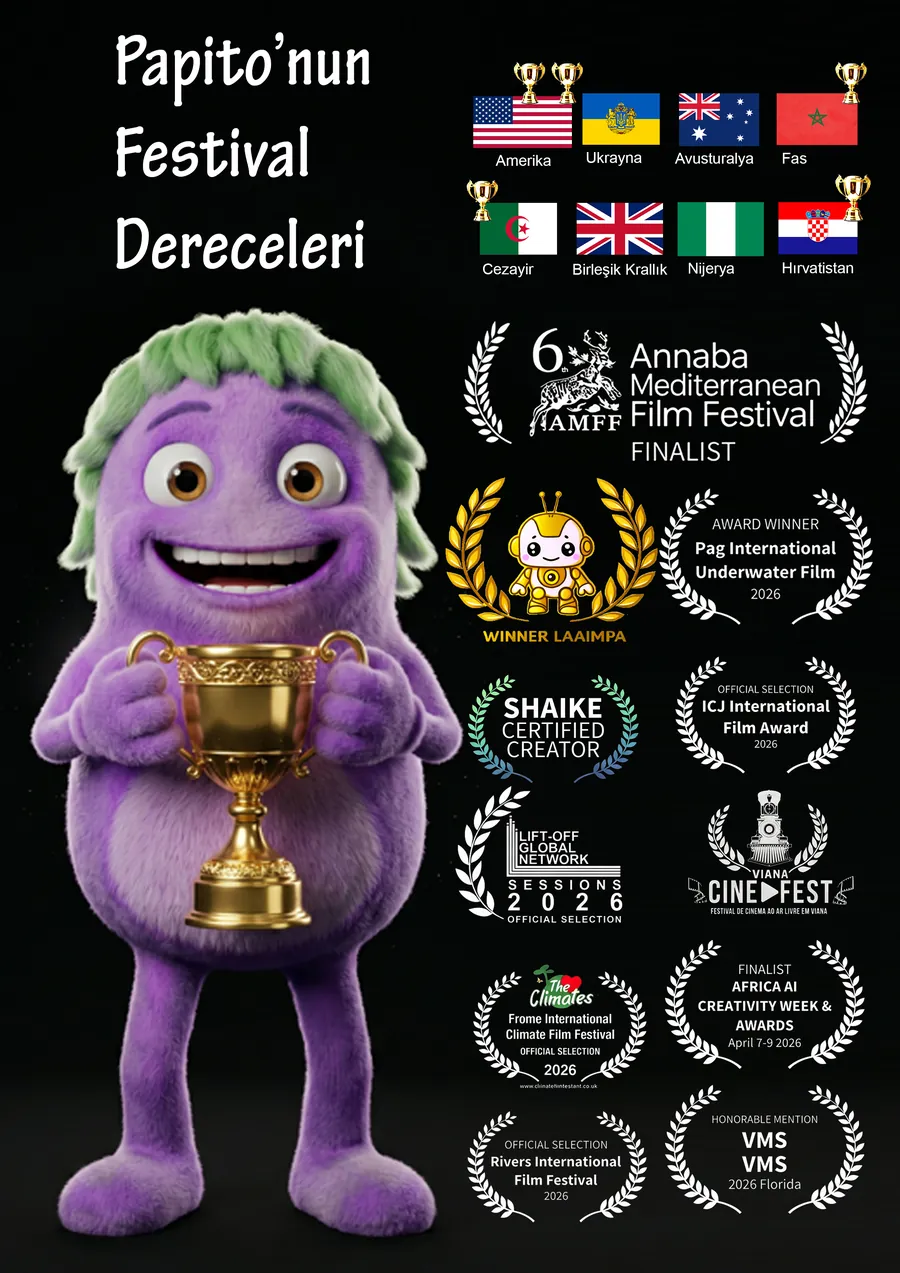 Papito festival ödülleri ve kupasıyla