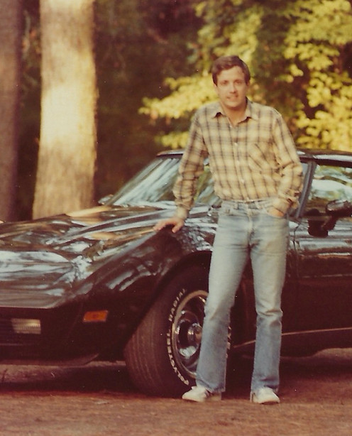 Vic with car, 1982 Loui.jpg