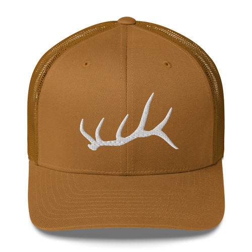 Pacific Headwear Idaho Trucker Hat - Elk Antler & 208 Area Code Design, Yellow, Adjustable Snapback