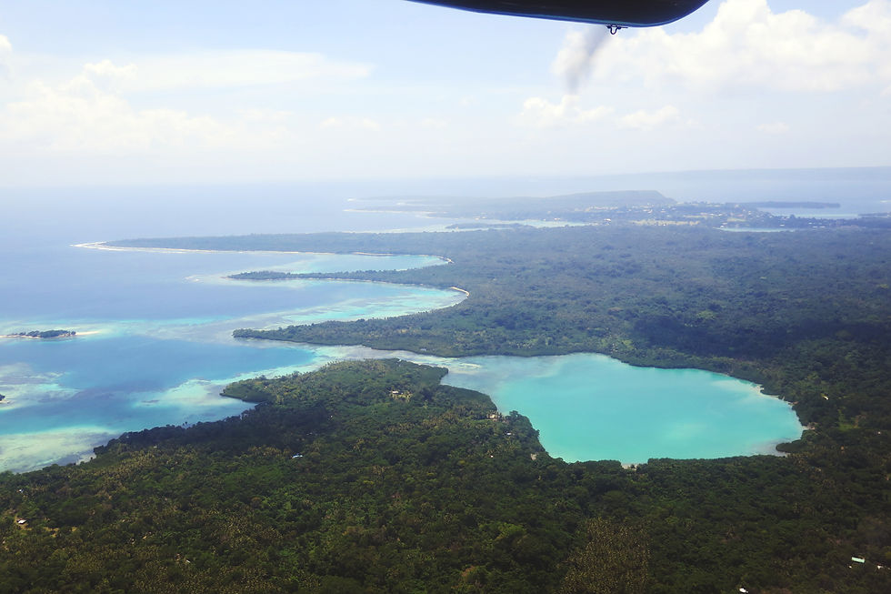 Flying over Efate Island