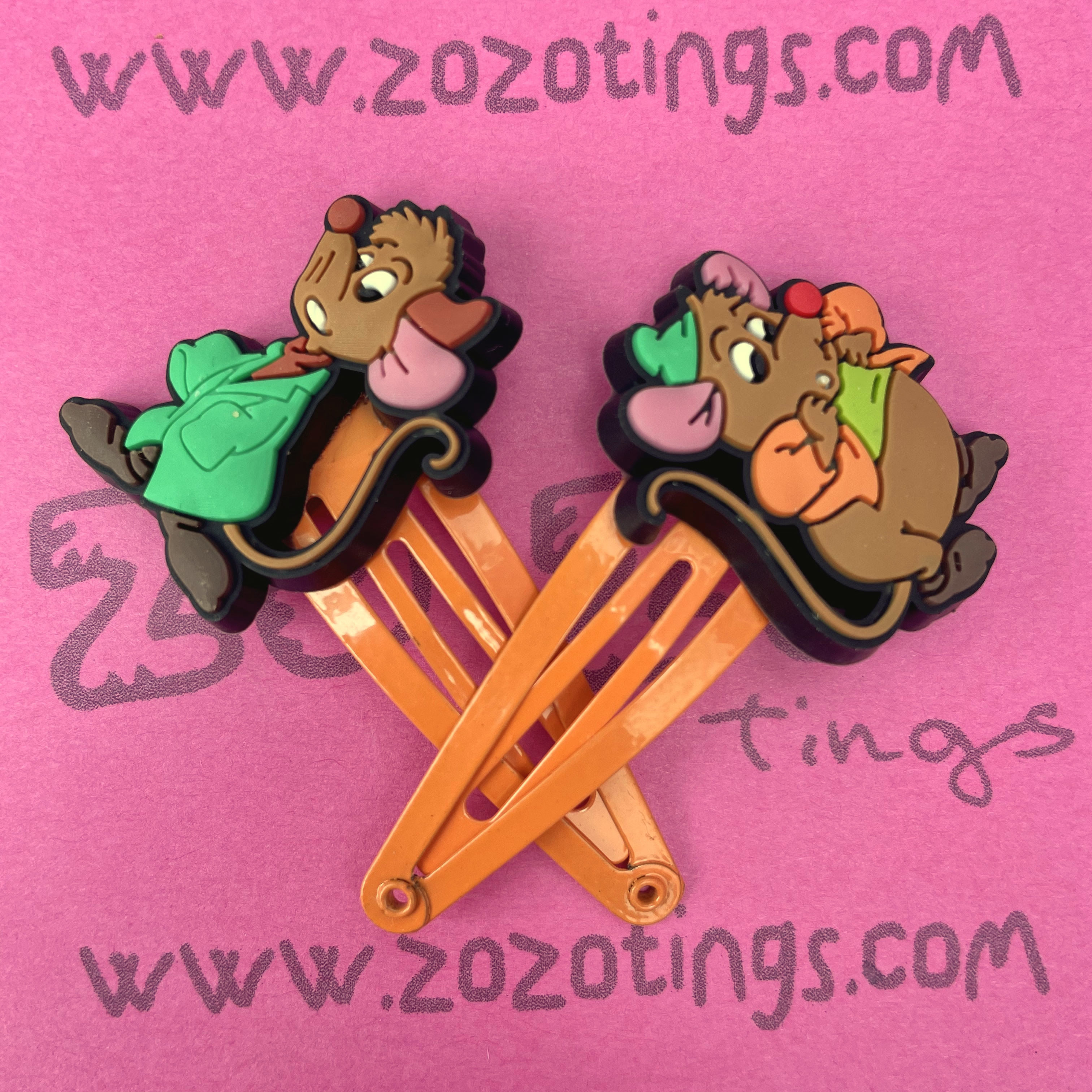 Cinderella 'Jaq & Gus' Snap Hair Clips