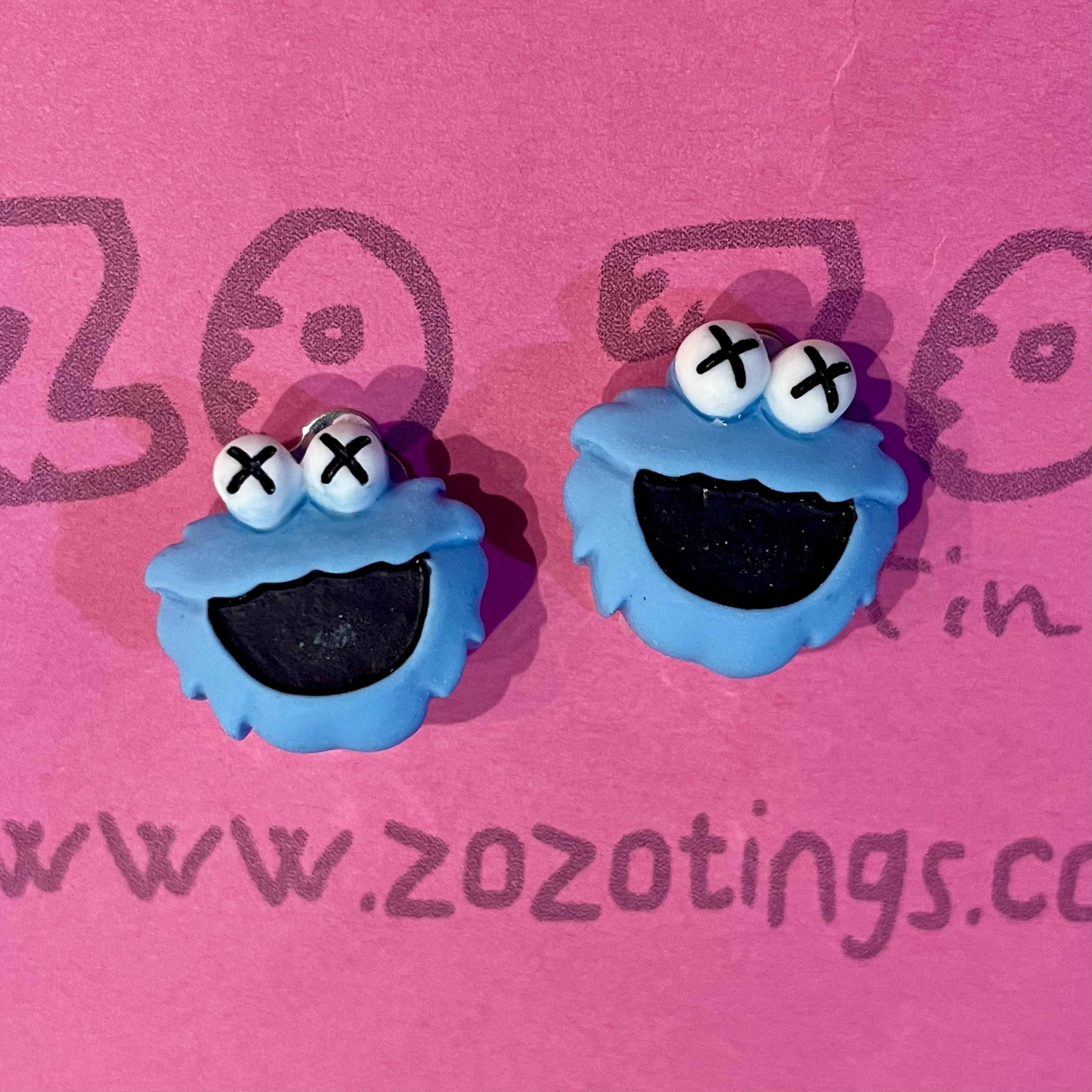 Cookie  Monster Clip-On Earrings