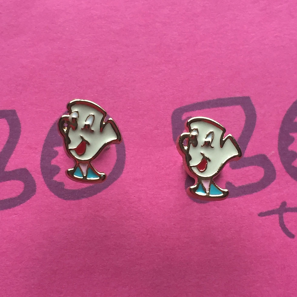 Thumbnail: Mrs. Potts & Chip Metal Stud Earrings